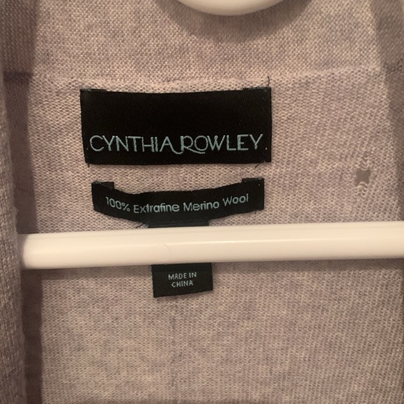 Fantastic Cynthia Rowley 100% Fine Merino Wool Grey Shall SZ XL - Picture 2 of 9